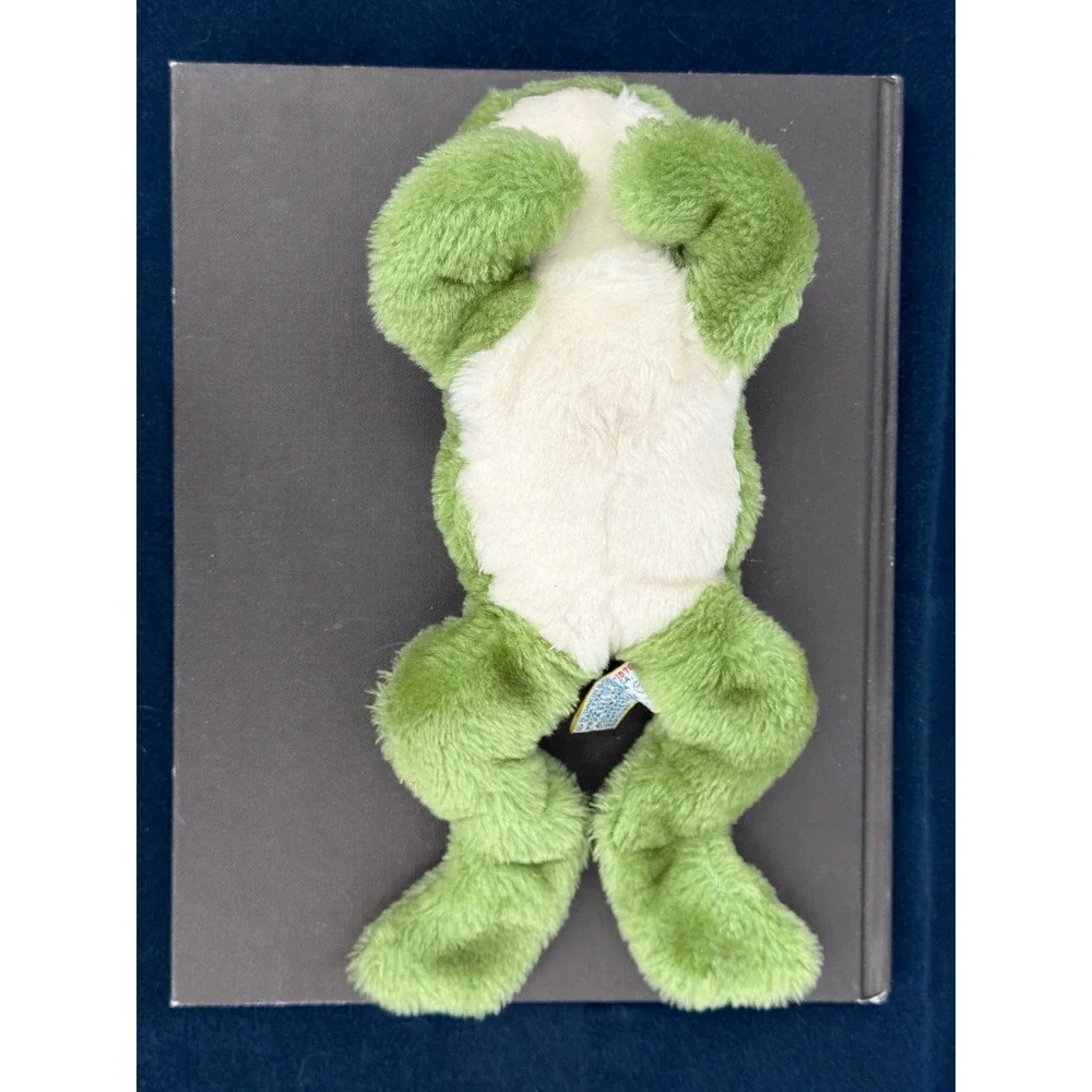 Vintage 1976 Dakin Green Spotted Frog Plush Bean Bag Stuffed Animal Toy 10 inch